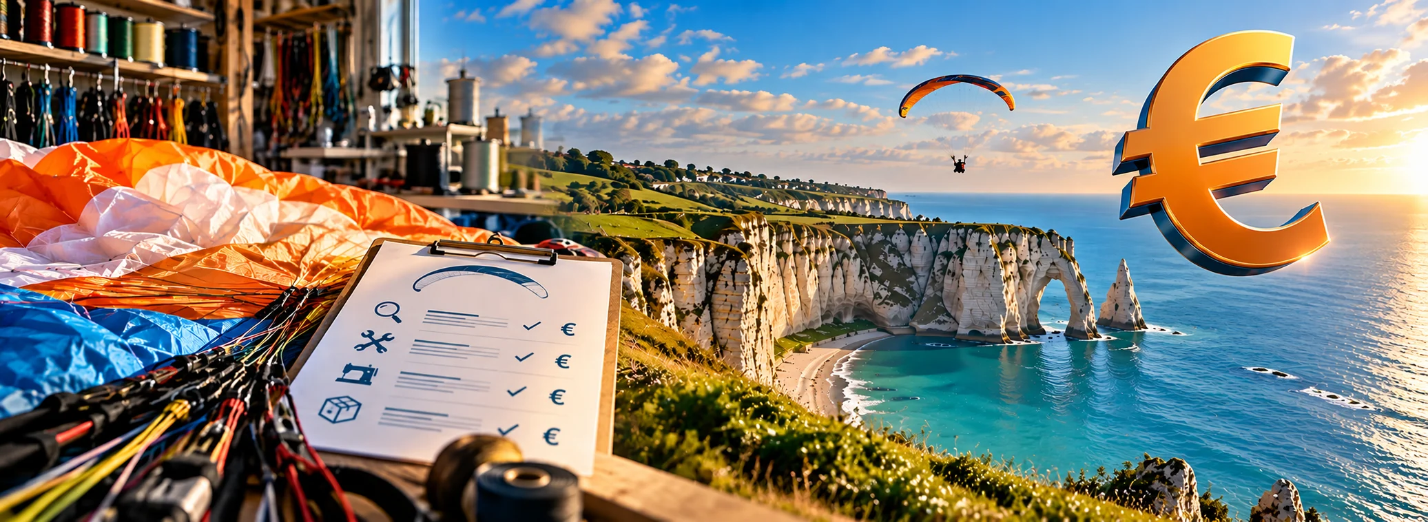 Atelier de parapente sur la côte d’Étretat — tarifs et prestations